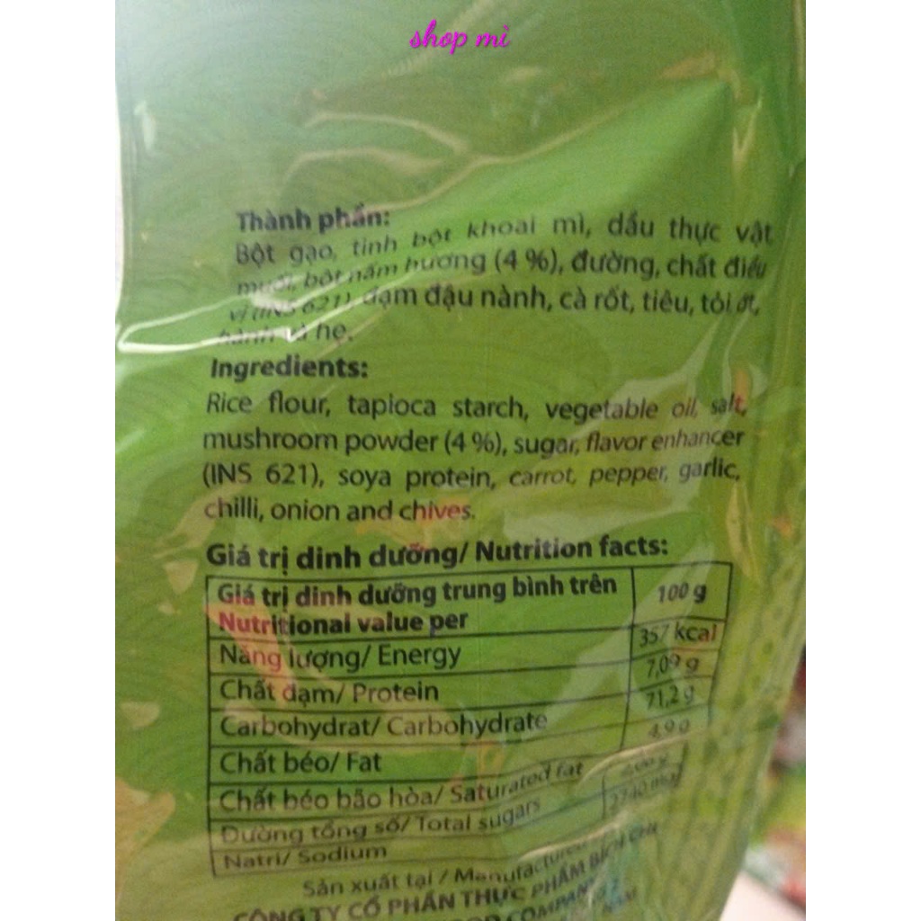 Thùng 30 gói phở chay, Hủ tiếu chay Nấm Hương 60gr hiệu Bích Chi