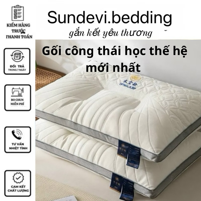 Gối Matxa 3D Chống Đau Mỏi Vai Gáy 48x74cm, Lõi Bông Gòn Trắng Tinh Khiết 7D Mềm Mại, Êm Ái