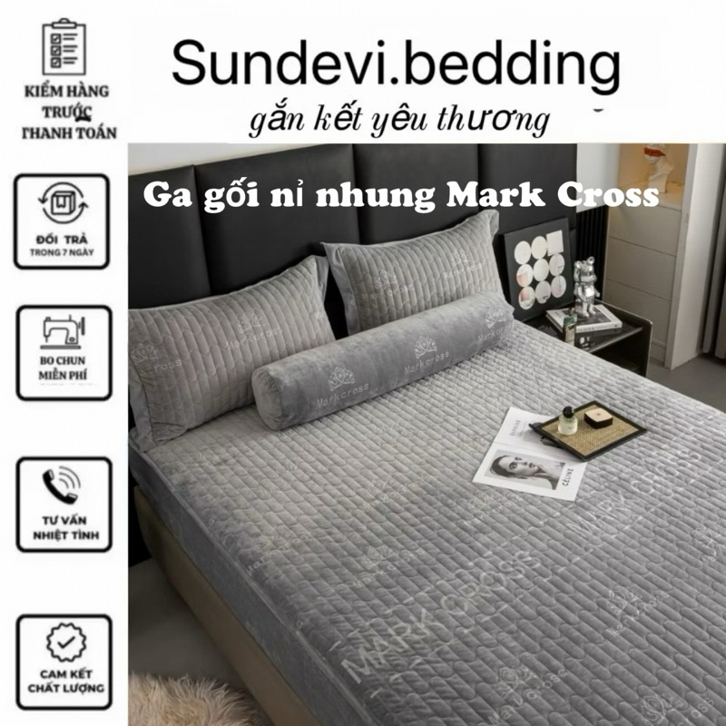 Mackcross & MarkJacob Ga Gối Nỉ Nhung Hoạ Tiết Vương Miện & bông tuyết Mềm Mại, Ấm Áp sundevibedding