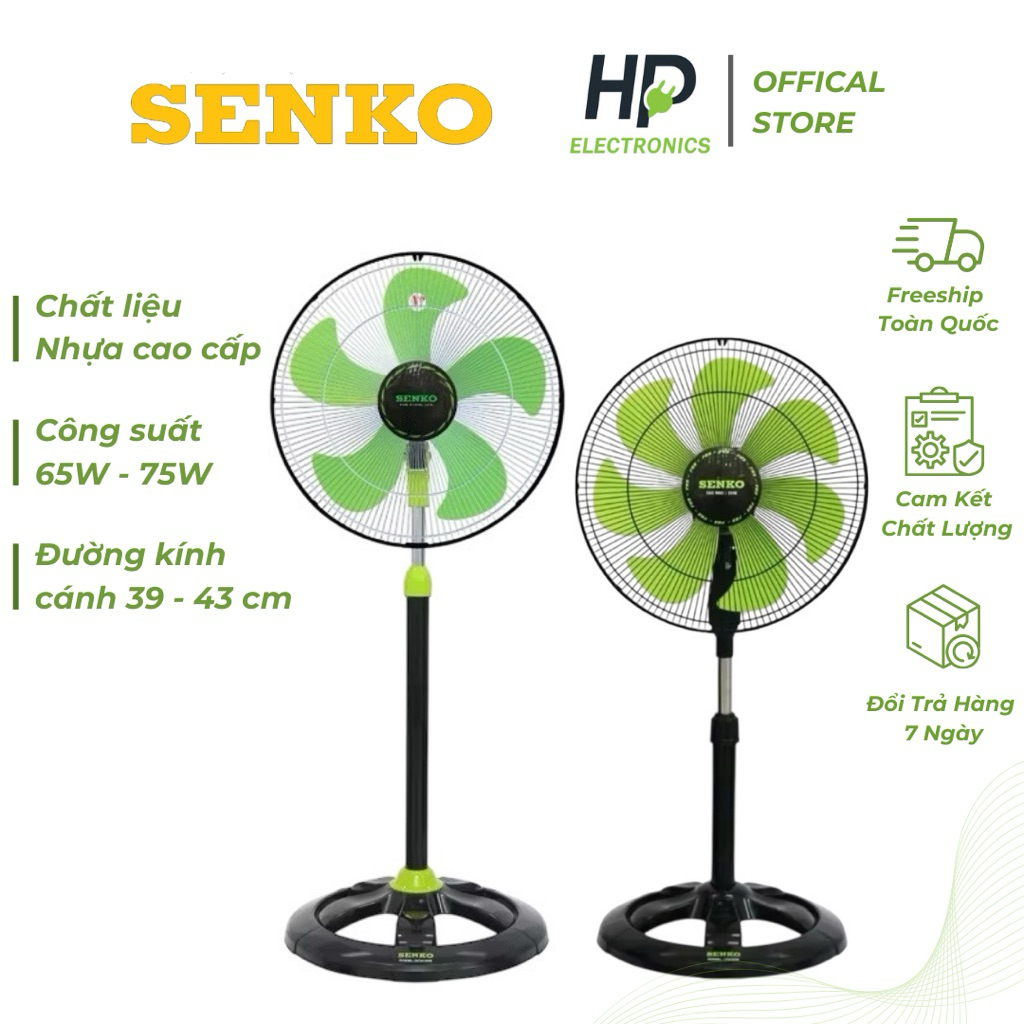 [ Mã mới 2026 ] QUẠT ĐỨNG  SENKO 5 cánh / 7 cánh , DCN 1801 /  DST 1607 , CÔNG SUẤT 75W / 65W, CAO 113 cm - 124 cm