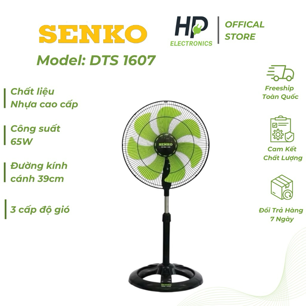 [ Mã mới 2026 ] QUẠT ĐỨNG  SENKO 5 cánh / 7 cánh , DCN 1801 /  DST 1607 , CÔNG SUẤT 75W / 65W, CAO 113 cm - 124 cm