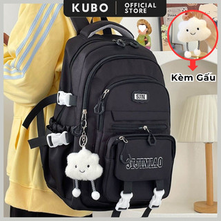 Balo đi học nam nữ Cặp đi học unisex nhiều ngăn chống nước cặp sách đựng vừa laptop 15,6 inch basic KUBO