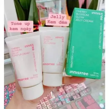 Kem dưỡng nâng tone Innisfree Cherry Blossom Glow Tone-UP, kem dưỡng ẩm Innisfree Cherry Blossom Glow Jelly Cream 50ML