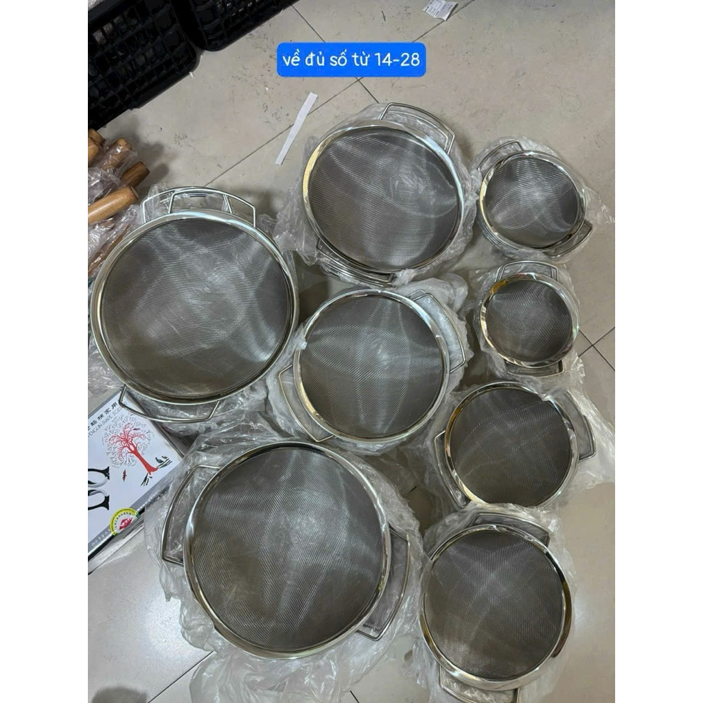 Rổ inox 304 có quai cầm lỗ nhuyễn cao cấp tròn sâu, lọc thức ăn, lọc ...