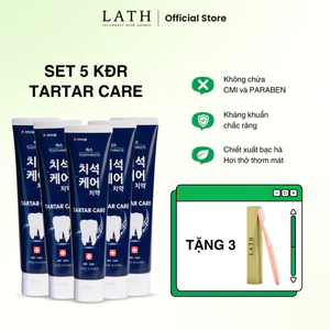 Kem đánh răng Hàn Quốc LATH TARTAR CARE TOOTHPASTE SET 5 CÂY 150g x 5