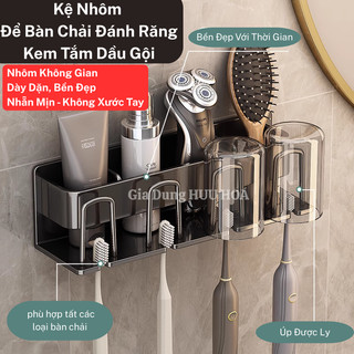 Kệ Giá Để Bàn Chải Kèm Cốc Đánh Răng đa năng, giá treo, giã đỡ bàn chải Dán Tường Chắc Chắn không cần khoan Tặng Keo