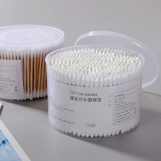 AMZO_HỘP 500 TĂM BÔNG THÂN GỖ 2 ĐẦU TRÒN TIỆN DỤNG DÙNG CHO NGƯỜI LỚN, KHÔNG SƠ BÔNG, AN TOÀN KHI SỬ DỤNG