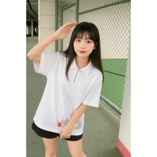 Áo Polo ZIP Local Brand Unisex LUCID BASIC  Cao Cấp Nam Nữ Tay Lỡ From Rộng Chất Cotton