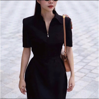 (G25) Váy Cổ Khoá Cộc Tay Dáng Dài 115cm