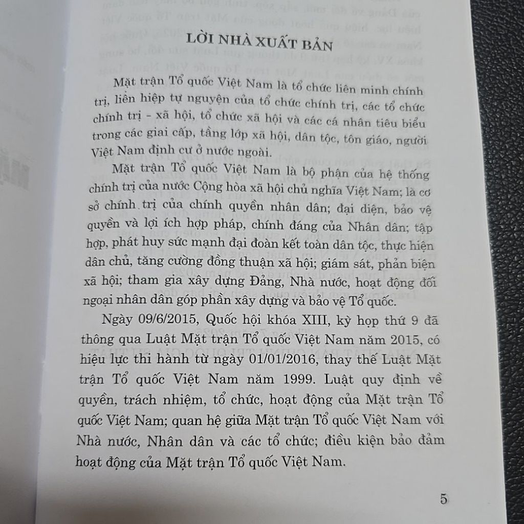 Sách - Luật Mặt trận Tổ quốc Việt Nam năm 2015 (sđ,bs năm 2025) (NXB Chính trị quốc gia Sự thật)