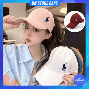 Mũ chống nắng nửa đầu Hàn Quốc, mũ lưỡi trai thêu Ngựa hở đầu chất kaki vành rộng có quai điều chỉnh loại 1 D474