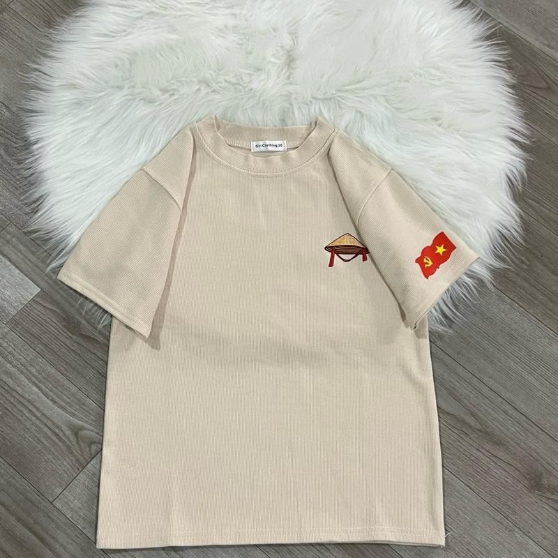 Áo thun babytee NỮ DÁNG ÔM in hình NÓN LÁ 3D CỜ VIỆT NAM chất Cotton tăm zip mềm mịn mẫu mới 2025