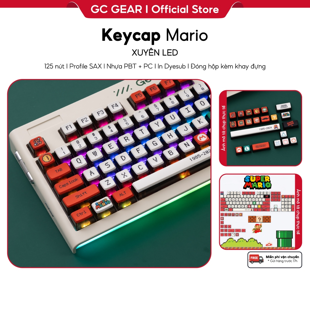 [ 𝐗𝐮𝐲𝐞̂𝐧 𝐋𝐄𝐃 ] Keycap Mario Pudding 125 Nút bàn phím nhựa PBT | Shopee ...