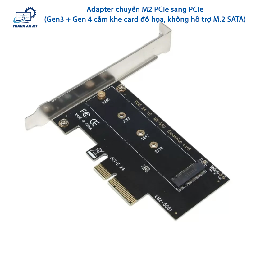 Adapter chuyển SSD M2 PCIe sang PCIe (Gen3 + Gen 4 cắm khe card đồ họa ...