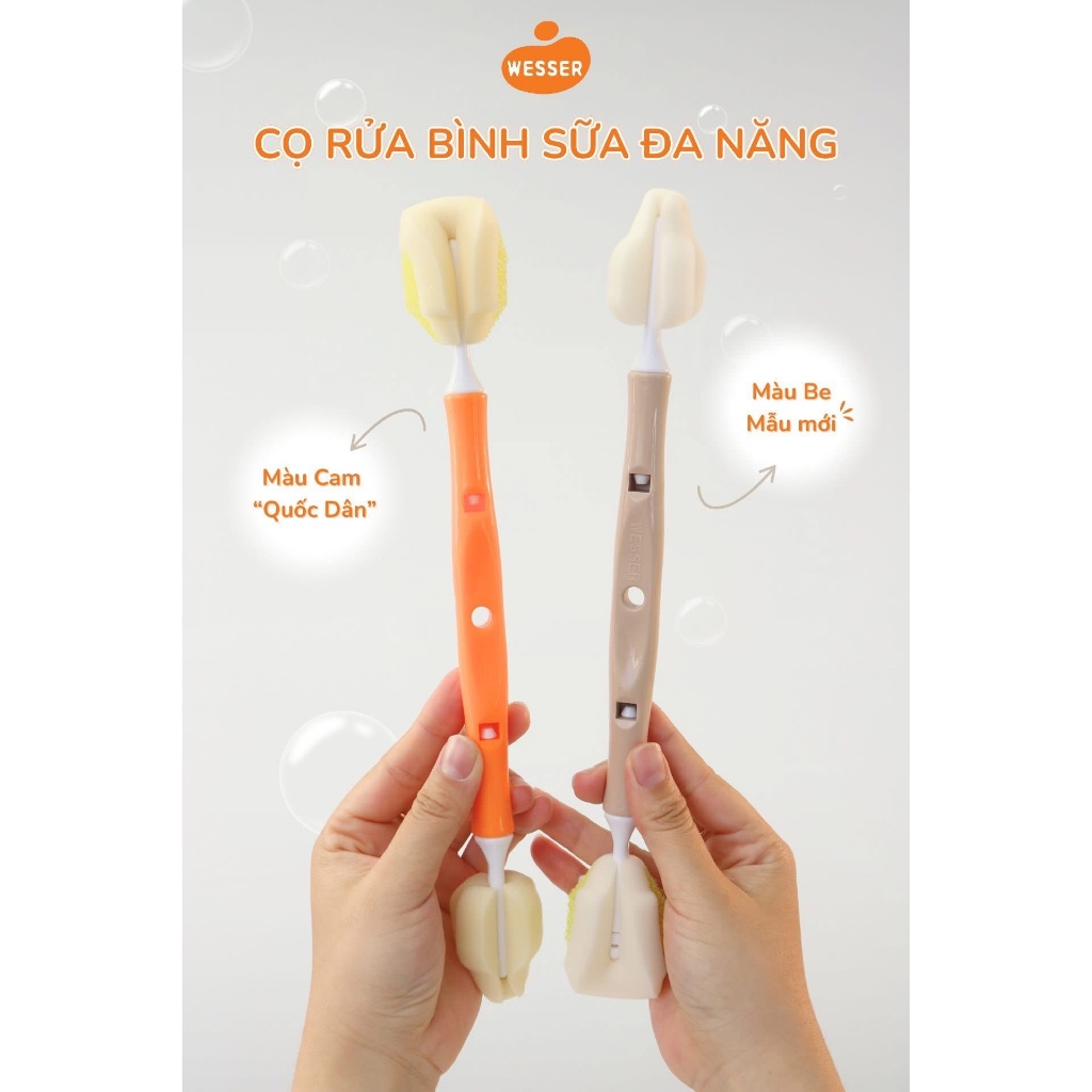 Nước rửa bình sữa, cọ bình sữa Wesser - Nước rửa trái cây và rau củ nội địa Hàn Quốc 500ml