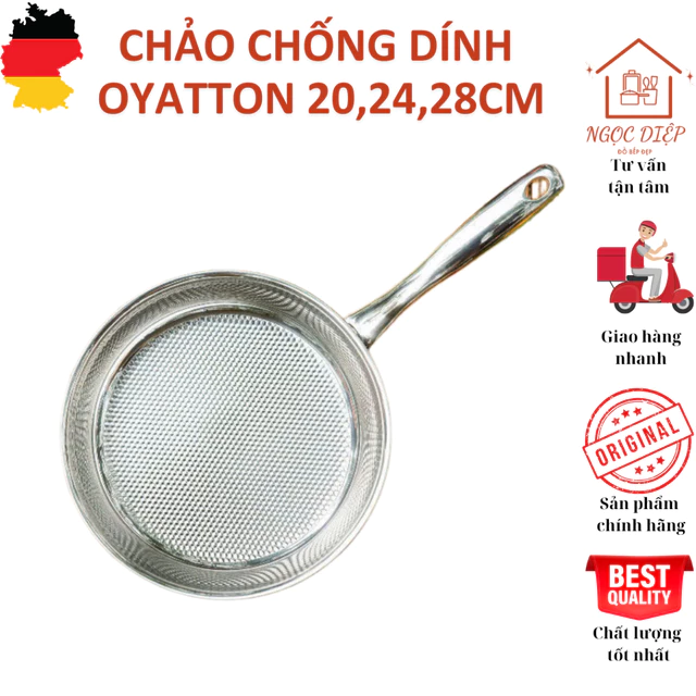 Chảo chống dính OYATTON, chảo inox chống dính OYATTON, chảo OYATTON, chảo 3 lớp, chảo từ, chảo cạn