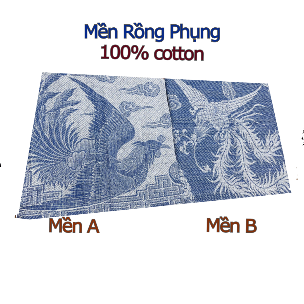Chăn Mền chỉ cotton Rồng Phụng, hiệu Bình Minh, mền ủi đồ, mền xưa, cotton mền con công, 1m5x1m9