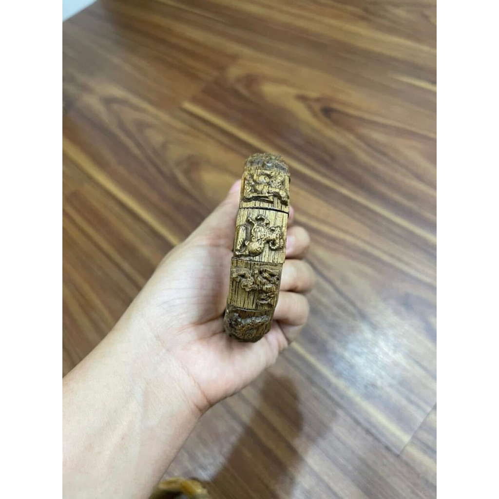 Lắc Tay Trầm Hương 12 con giáp Phong Thuỷ Phú Gia Tài Lộc