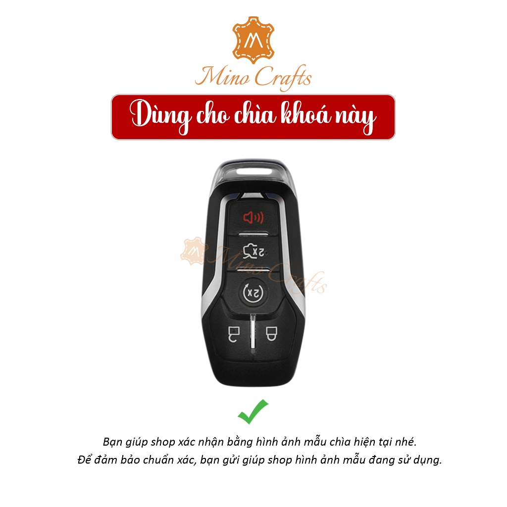 Bao da chìa khóa FORD EXPLORER, Bao da chìa khóa chế tác thủ công, Da bò, Khắc tên, Nhiều màu sắc
