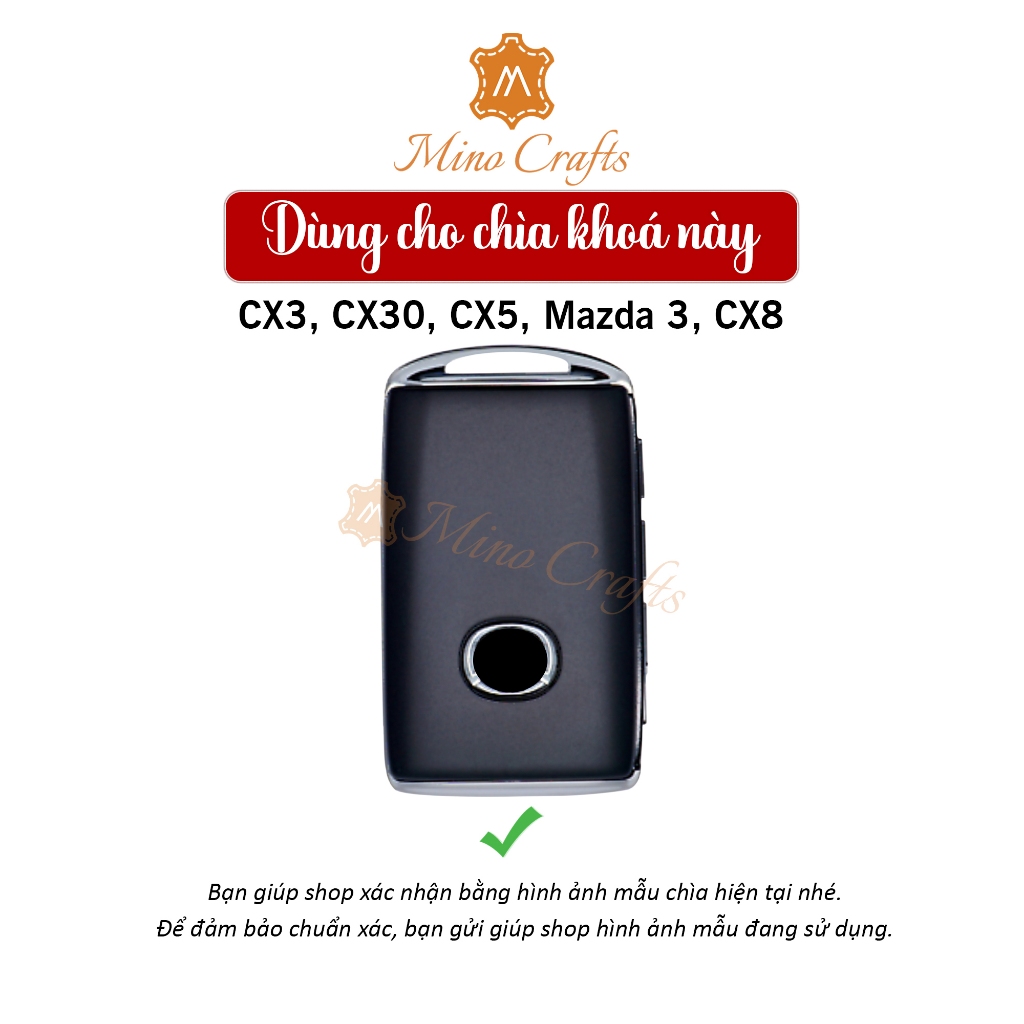 Bao da chìa khóa MAZDA 3 CX5 CX3 CX8, Bao da chìa khóa chế tác thủ công, Khắc tên, Nhiều màu sắc