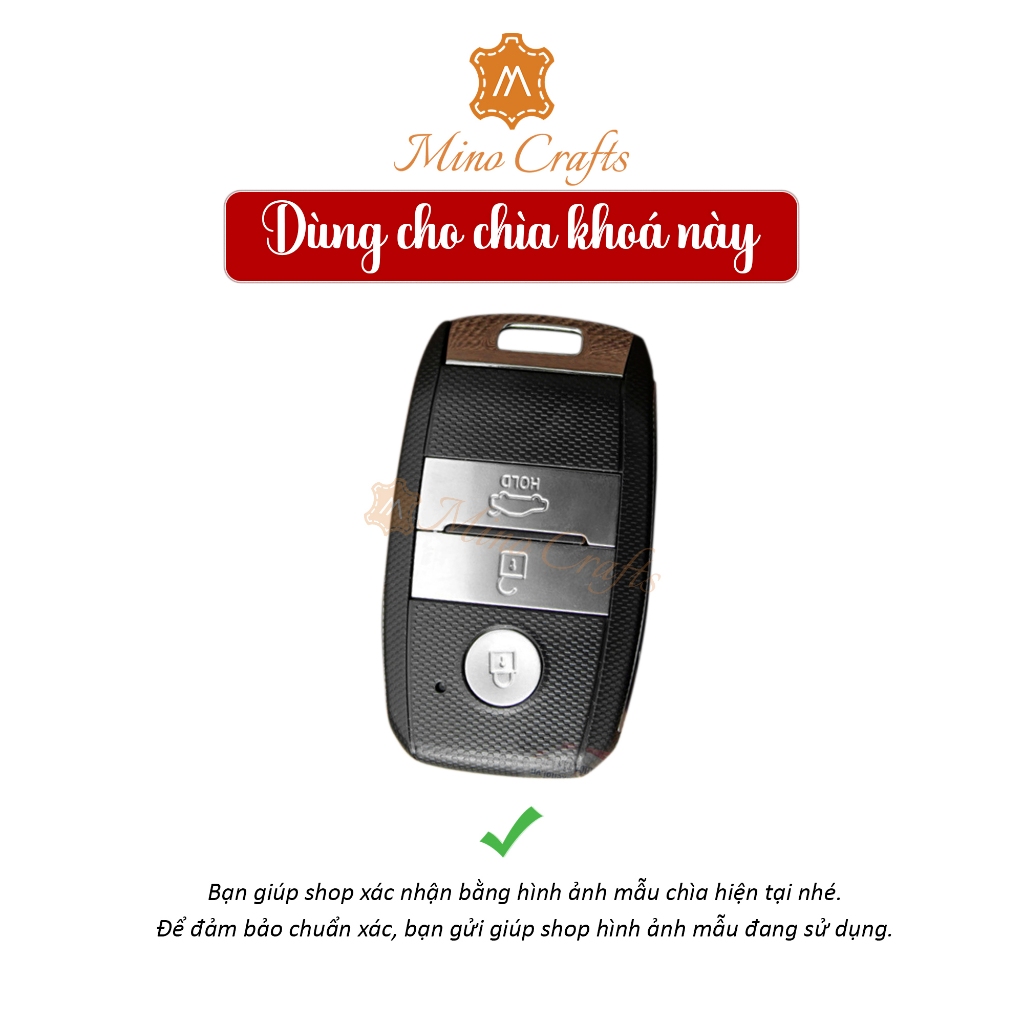 Bao da chìa khóa KIA K3, Seltos 2019-2020, Rondo, Rio, Soul, Morning, Chế tác thủ công , Khắc tên