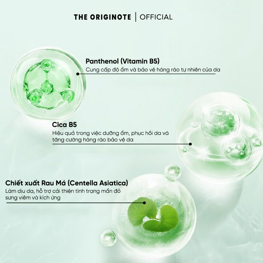 Kem dưỡng ẩm CICA B5 làm dịu da The Originote dưỡng ẩm phục hồi giảm mụn cải thiện hàng rào bảo vệ da Moisturizer