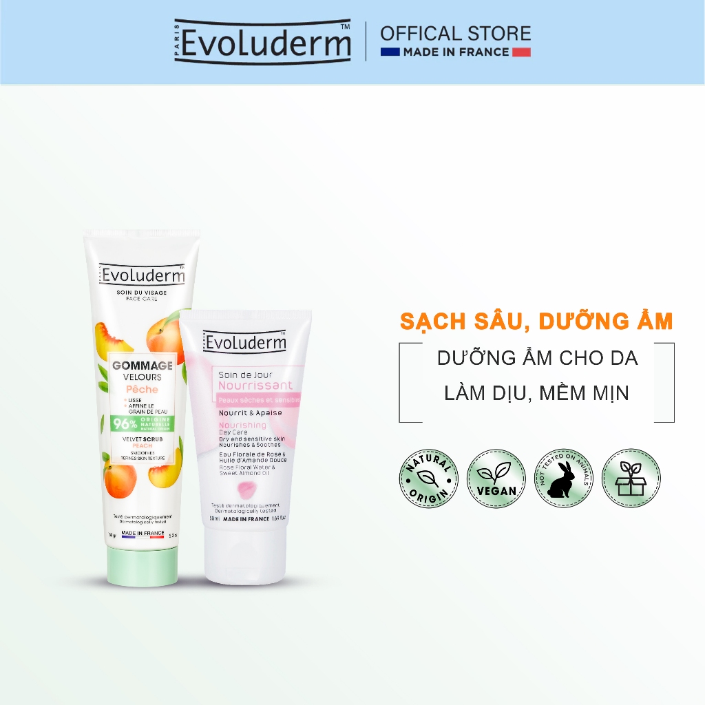 COMBO TBC Cho Da Mặt Evoluderm 150ml Và Kem Dưỡng Ẩm Ban Ngày Evoluderm 50ml