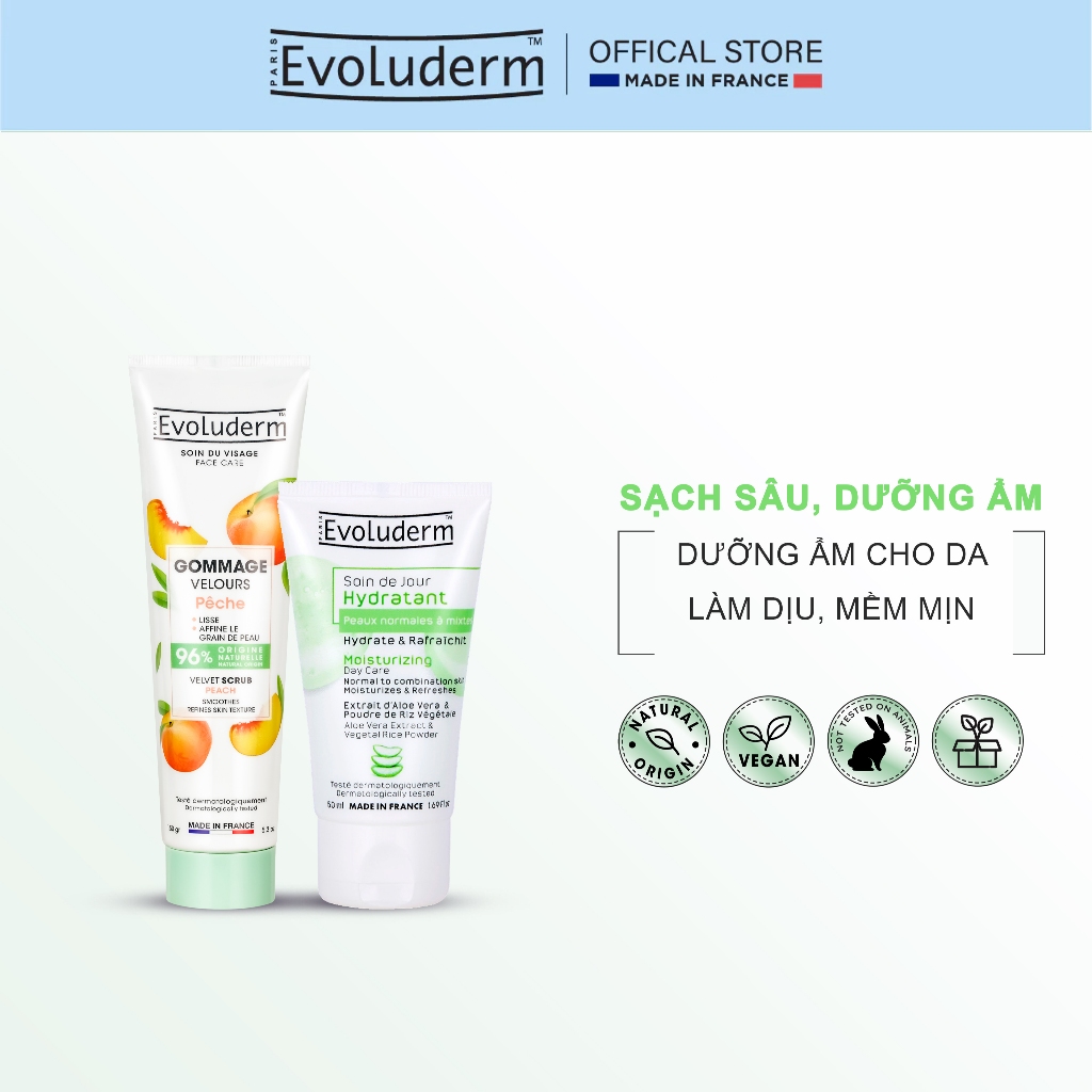 COMBO TBC Cho Da Mặt Evoluderm 150ml Và Kem Dưỡng Ẩm Ban Ngày Evoluderm 50ml