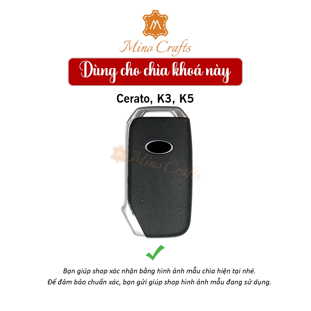 Bao da chìa khóa KIA CERATO K3 K5 SPORTAGE, Bao da chìa khóa thủ công , Khắc tên, Nhiều màu sắc