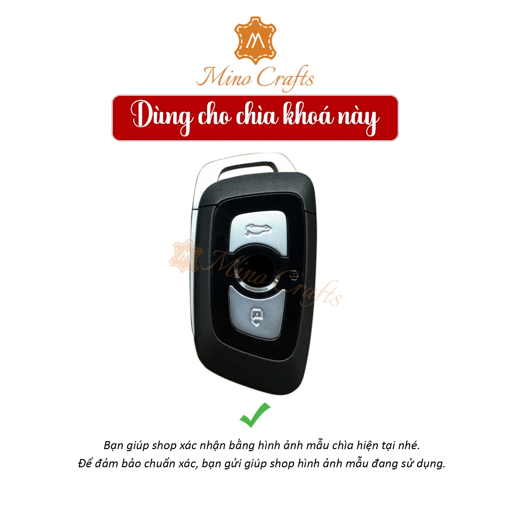 Mino Crafts - Bao da chìa khóa Vinfast Lux A, Lux SA, Chế tác thủ công từ da bò thật, Nhiều màu sắc