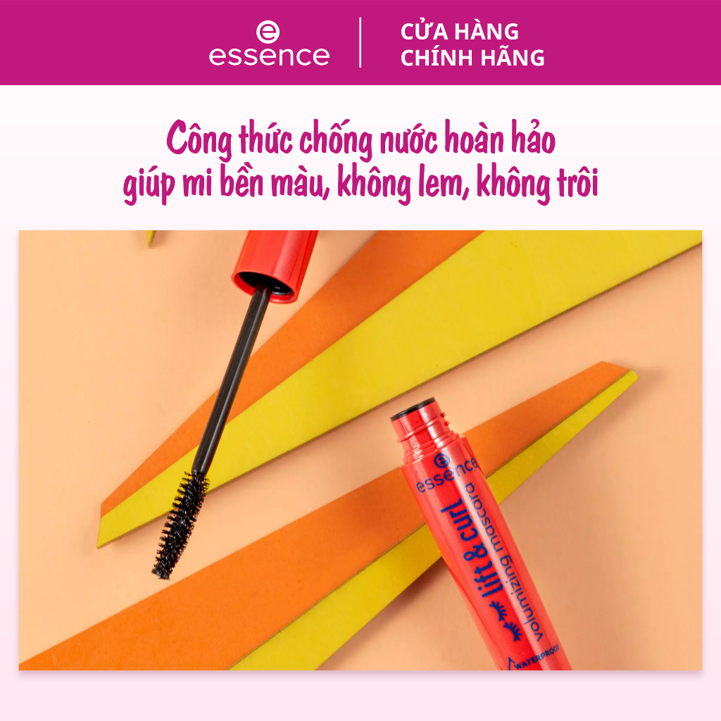 Mascara dày và cong mi chống nước Essence lift & curl volumizing 7.5ml