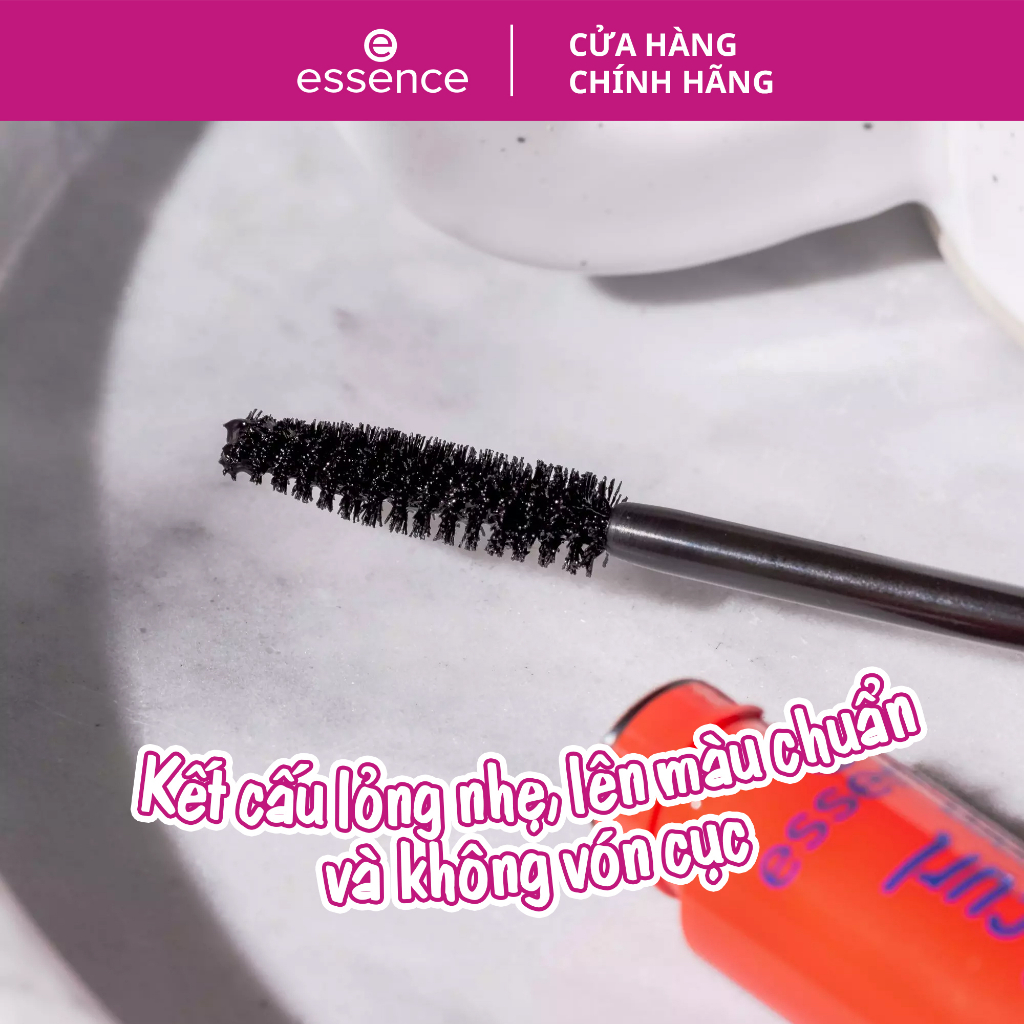 Mascara dày và cong mi chống nước Essence lift & curl volumizing 7.5ml