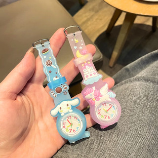 Set Phụ Kiện Trang Sức Đồng Hồ/ Vòng Tay/ Nhẫn/Hoa Tai Hoạt Hình Kuromi, Kitty, Thỏ Hồng Xinh Xắn Dễ Thương Cho Bé Gái