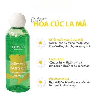 Dung Dịch Vệ Sinh Ziaja Intima Hoa Lan Chuông/Vỏ Sồi /Cúc La Mã/ Cúc Vạn Thọ/ Bồ Công Anh/ Tạo Bọt 200ml/ 230ml/ 500ml