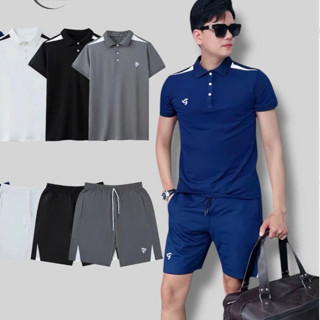 Đồ Bộ Nam GUDO Cổ Bẻ Kiểu Dáng Basic Chât Liệu Tổ Ong Không Bai Xù Cổ Bẻ Sang Trọng Phối Thể Thao G18