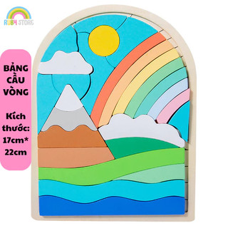 Đồ chơi gỗ- Đồ chơi giáo dục - Đồ chơi xếp hình gỗ 3D hoạt cảnh vui nhộn cho bé