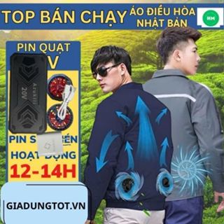 Bộ Áo Điều Hòa Nhật Bản JAPAN Cao Cấp, PIN 86.000mAh - 18V, Chất Vải 2 Lớp Dày Dặn Thấm Hút Mồ Hôi.