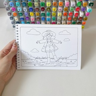 Bộ Tranh Tô Màu Country Girl 24 Tranh, Giấy dày 180gsm Quyển A4 A5, Phù Hợp Màu Marker, Acrylic, Chì Màu, Sáp Màu