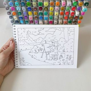 Bộ Tranh Tô Màu Country Girl 24 Tranh, Giấy dày 180gsm Quyển A4 A5, Phù Hợp Màu Marker, Acrylic, Chì Màu, Sáp Màu