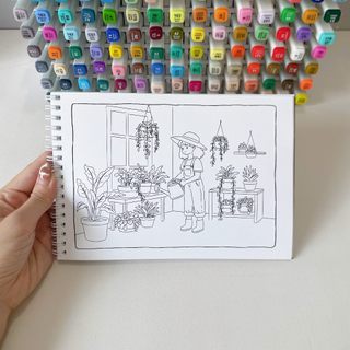 Bộ Tranh Tô Màu Country Girl 24 Tranh, Giấy dày 180gsm Quyển A4 A5, Phù Hợp Màu Marker, Acrylic, Chì Màu, Sáp Màu