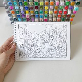 Bộ Tranh Tô Màu Country Girl 24 Tranh, Giấy dày 180gsm Quyển A4 A5, Phù Hợp Màu Marker, Acrylic, Chì Màu, Sáp Màu