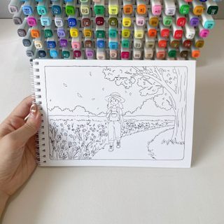 Bộ Tranh Tô Màu Country Girl 24 Tranh, Giấy dày 180gsm Quyển A4 A5, Phù Hợp Màu Marker, Acrylic, Chì Màu, Sáp Màu