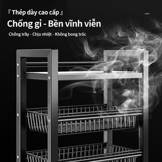 Gslife Kệ Nhà Bếp Tầng Đa Năng - Đặt Lò Vi Sóng/Nồi Cơm, Giỏ Rau Di Động có bánh xe đẩy tiện lợi