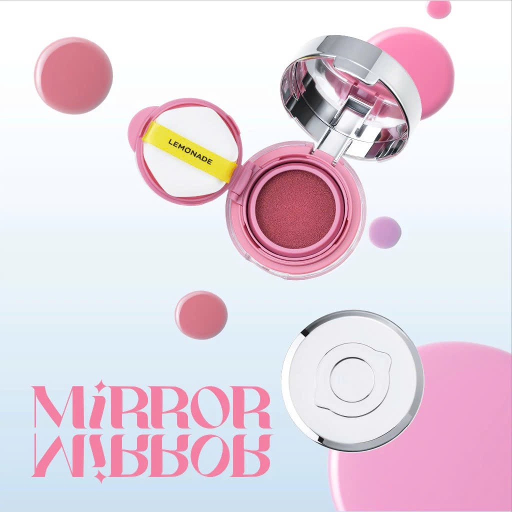 Phấn má Lemonade Mirror Blush Cushion Căng Bóng Dạng Phấn Nước Thuần Chay 8g | NHÍM HOUSE