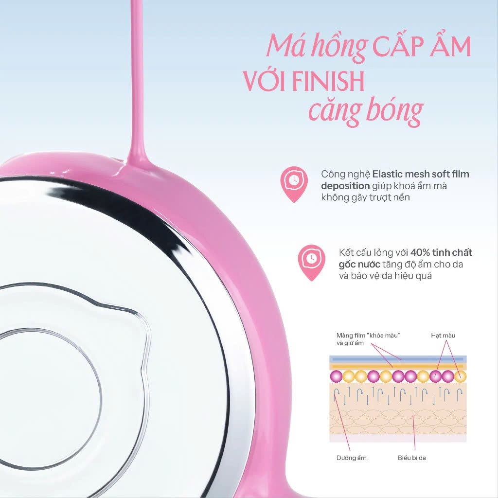 Phấn má Lemonade Mirror Blush Cushion Căng Bóng Dạng Phấn Nước Thuần Chay 8g | NHÍM HOUSE