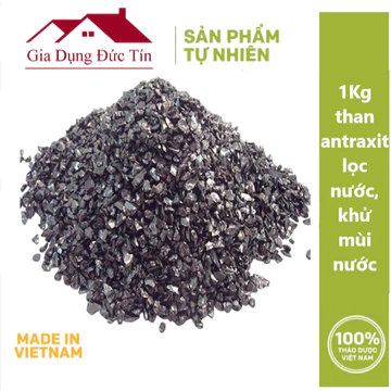 1kg than hoạt tính Anthracite hàng Việt Nam, vật liệu lọc nước, lọc nước giếng khoan, lọc tổng.