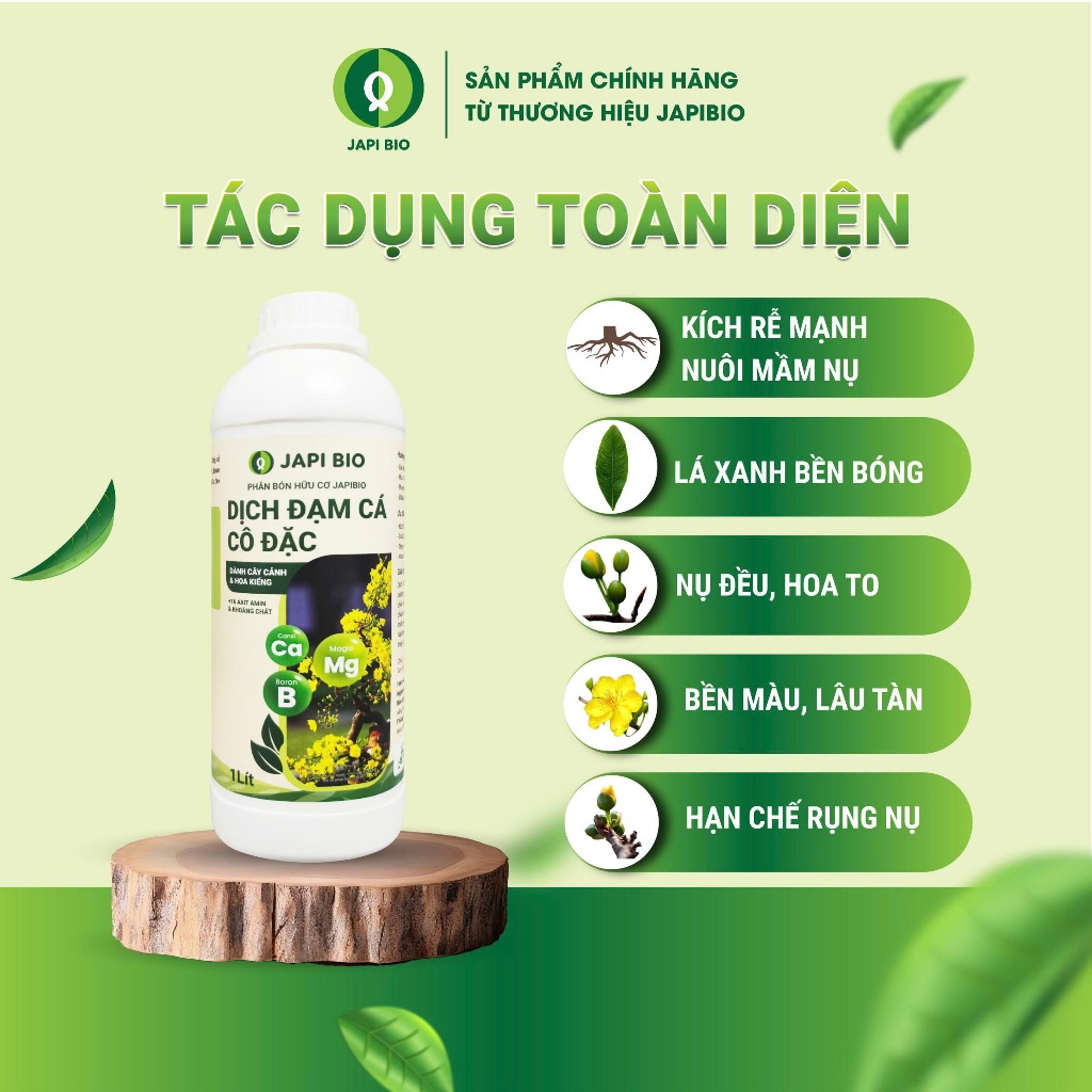 Đạm Cá Cho Cây Cảnh JapiBio 1L – Đạm Cá Cô Đặc – Kích Rễ – Dưỡng Lá – Ra Hoa Đẹp – Không Mùi