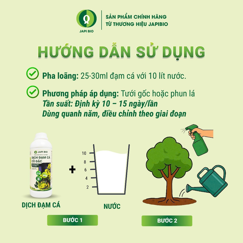 Đạm Cá Cho Cây Cảnh JapiBio 1L – Đạm Cá Cô Đặc – Kích Rễ – Dưỡng Lá – Ra Hoa Đẹp – Không Mùi