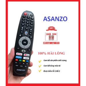 Remote điều khiển tivi asanzo giọng nói hàng chính hãng theo tivi - tặng kèm pin !