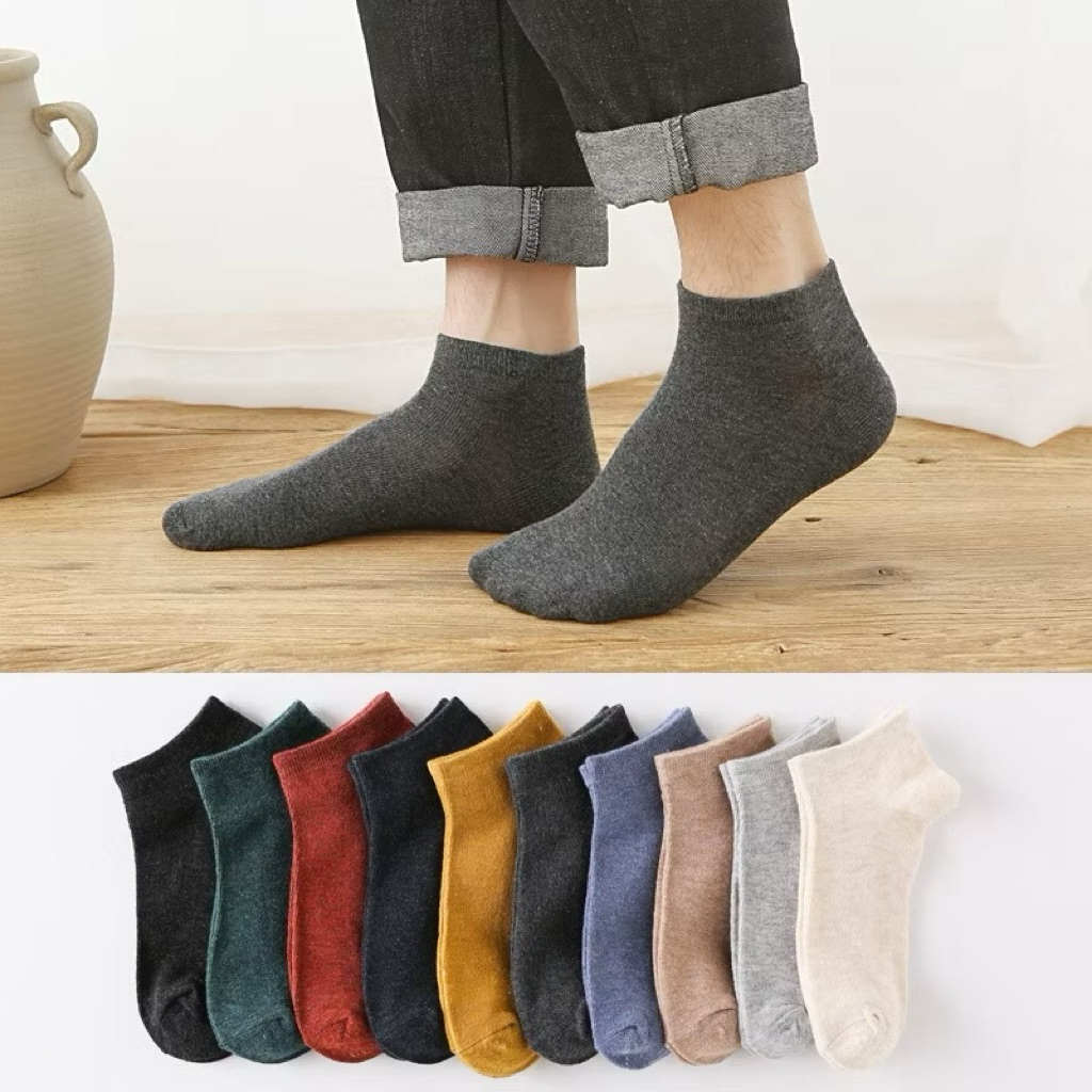 Set 10 đôi tất cổ ngắn cho nam nữ nhiều màu